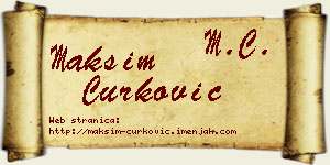 Maksim Ćurković vizit kartica